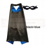 Blue and Black Reversible Kids Plain cape with mask