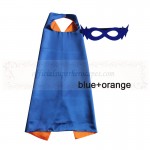 Blue and Orange Reversible Kids Plain cape with mask