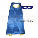 Blue and Yellow Reversible Kids Plain cape with mask