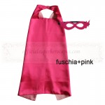 Fuschia and Pink Reversible Kids Plain cape with mask