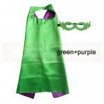 Green and Purple Reversible Kids Plain cape with mask