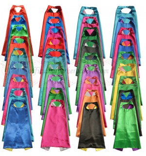20 set - Party Pack - Kids Plain Capes with Masks
