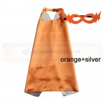 Orange and Silver Reversible Kids Plain cape with mask