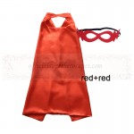 Red and Red Reversible Kids Plain cape with mask