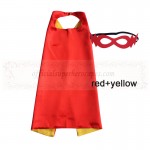 Red and Yellow Reversible Kids Plain cape with mask