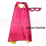 Yellow and Fuschia Reversible Kids Plain cape with mask