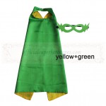Yellow and Green Reversible Kids Plain cape with mask