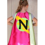 SHIPS Fast - Kid Superhero Cape with custom LETTER - Personalized Cape with Initial - Kids Costumes