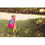 SUPER HERO CAPE -Girls doublesided (Personalized Initial) Customized Cape - Girls Pretend Play Costume