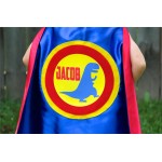 Personalized Dinosaur SUPERHERO CAPE with option to add matching dino power gloves - Full Name Dino Cape - Dinosaur party