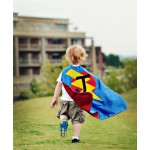 Fast Shipping - BOYS SUPERHERO Cape with LETTER - Choose the Initial - Custom Kids Costumes - Boy Birthday Gift or Super hero party cape