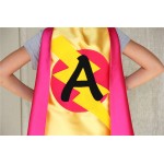 Girls Custom Initial Superhero Cape - SHIPS FAST - Personalized Cape with Initial - 14 color options