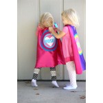 Girls Custom Heart SUPERHERO CAPE with Full Name - Personalized Easter Gift - Ships Fast