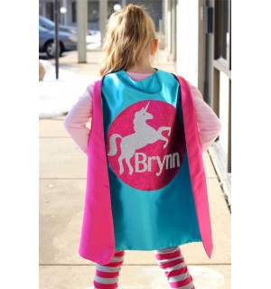 Fast Shipping - SPARKLE UNICORN - GIRLS Personalized Superhero Cape - Full Name Hero Cape - Girls Birthday - Easter ready