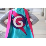 Holiday Sale - GIRLS Personalized Sparkle Superhero Cape with custom initial - High quality sparkle design - girl birthday gift