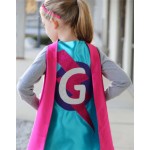 GIRLS Personalized Sparkle Superhero Cape with custom initial - High quality sparkle design - Christmas gift