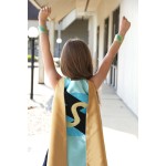 NEW Mint and gold Personalized Sparkle Superhero Cape with custom initial - Ships fast - High quality sparkle design - girl birthday gift