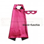Black and Fuschia Reversible Kids Plain cape with mask