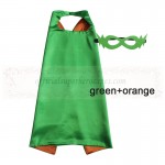 Green and Orange Reversible Kids Plain cape with mask