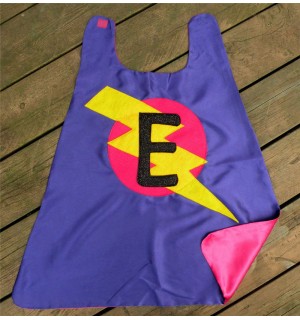 GIRLS doublesided (Personalized Initial) Superhero CUSTOMIZED Cape - Personalized girl birthday gift
