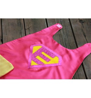 Customized Girl SUPERHERO Cape - Quick turnaround - Sparkle Hero Cape with your childs initial - Personalized Cape - Girl Customized Gift
