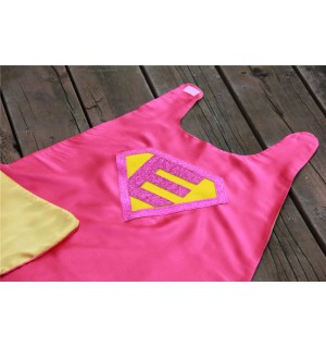 Customized Girl SUPERHERO Cape - Quick turnaround - Sparkle Hero Cape with your childs initial - Personalized Cape - Girl Customized Gift
