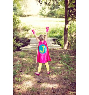 SUPER HERO CAPE -Girls doublesided (Personalized Initial) Customized Cape