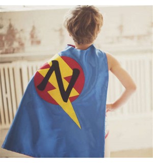 2 Boys Superhero Capes Set - both personalized capes with initial - boy birthday gift - twin gift