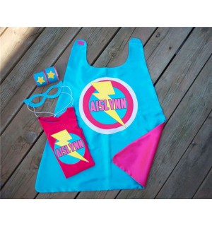 NEW Colors - Girls Personalized Superhero Cape with full name - Supergirl - Superhero party - Customized girls birthday present