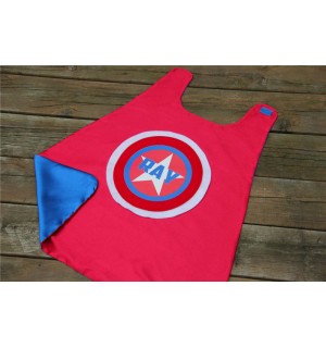 BOYS CAPTAIN AMERICA Style Superhero Cape - Personalized with full name - Customized Gift - Unique birthday gift