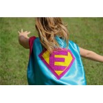 Sparkle PERSONALIZED Girl SUPERHERO CAPE - Customize with your childs initial - Kid Costume - Girl Superhero Party