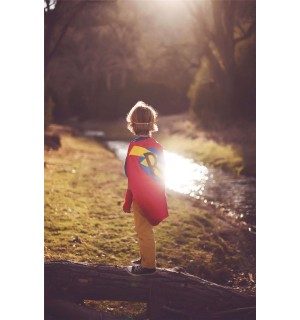 BOYS SUPERHERO Cape with LETTER - Choose the Initial - Custom Kids Costumes - Boy Birthday Gift or Super hero party cape