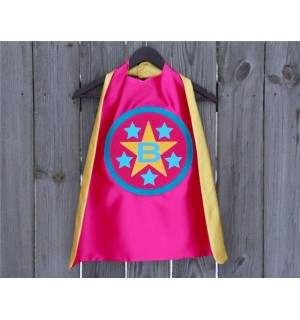 Custom GIRLS SUPERHERO CAPE -  Personalized initial Kid cape - Fast Shipping