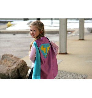 NEW Sparkle Personalized Girl SUPERHERO CAPE - Fast Delivery - Customize with your childs initial - Kid Costume - Girl Superhero Party