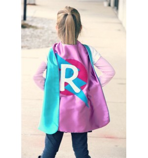 NEW Girls Superhero Cape with Initial - Personalized - FAST DELIVERY - Super hero party cape