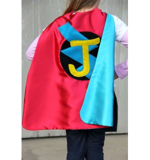 Fast Delivery - Custom Kids Cape - PERSONALIZED SUPERHERO Cape - Choose the Initial - Boy or Girl Birthday Gift or Super hero party cape