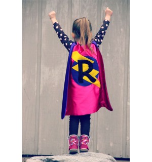 Holiday Sale - PERSONALIZED GIRL SUPERHERO Cape - Custom Initial - Lots of color combinations to choose from - Girl birthday gift