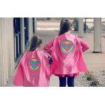 Girls PERSONALIZED SUPERHERO HEART Cape - Ships Next Day - Halloween Ready - Customized Name