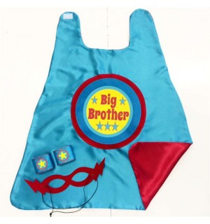 READY to SHIP - Big Brother Superhero Cape SET - Includes Cape and Wrist Bands and Mask - Sibling gift - big brother gift - new baby