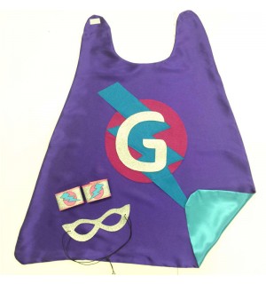 Fast Shipping - Girls Superhero Set - Personalized Super Hero Cape Set - Includes superhero mask and coordinating wrist bands