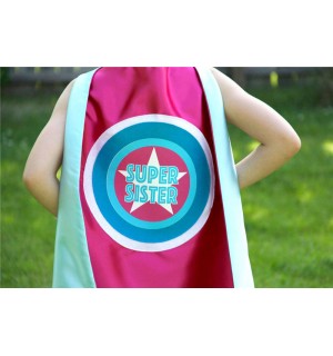 SUPER SISTER SUPERHERO Cape - Sibling gift - big sister gift - new baby - Ships Fast - Opition to add custom name