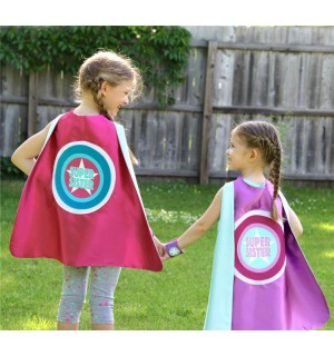 SUPER SISTER SUPERHERO Cape - Sibling gift - big sister gift - new baby - Ships Fast - Opition to add custom name