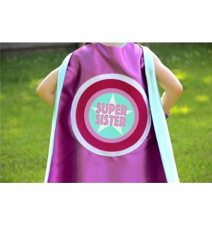 SIBLING GIFT - Super Sister Superhero Cape - Big sister gift - new baby - Ships Fast - Opition to add custom name