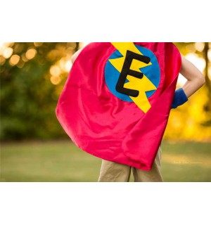 SHIPS FAST - Kids Custom Superhero HALLOWEEN Costume - Superhero Cape Personalized double sided cape - Any Initial - Boy Birthday Gift