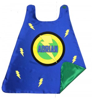 Boys SUPER BOLT SUPERHERO Cape - Personalized with Full Name - Superkid Capes Original - Fast Shipping - Halloween kids costume