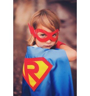 Ships Fast - Kids Superhero Costume - CUSTOMIZED Kids SUPERHERO Cape - Personalized Shield Cape with your Childs Initial