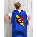 Ships Fast - ADULT SUPERHERO CAPE - Personalized Initial Lightning Bolt Hero Cape Costume - Halloween Costumes for Men and Women