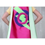 Girls SPARKLE INITIAL SUPERHERO Cape - Fast Shipping - Kids Costumes - Girl Superhero Party
