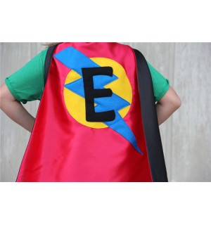 Holiday Sale - Fast Shipping - Kid Costumes - PERSONALIZED Kids Superhero Cape - Choose the Initial - Super hero party cape