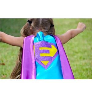 FAST delivery - Girls Sparkle Custom Shield Superhero Costume Cape - PERSONALIZED GIRL Cape - Custom Initial